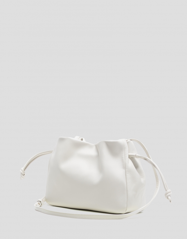 Daniela shoulder bag in ecru leather