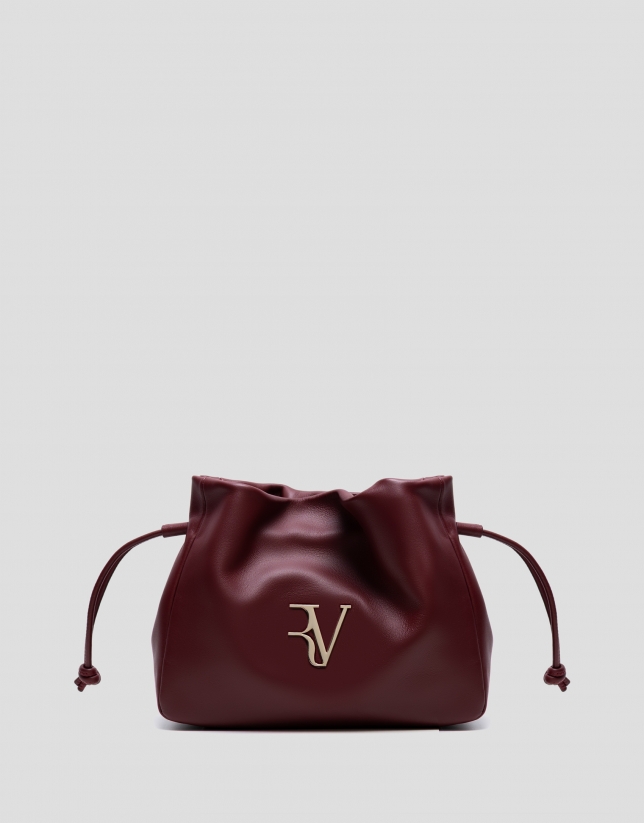 Daniela burgundy leather shoulder bag