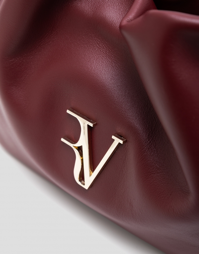 Daniela burgundy leather shoulder bag