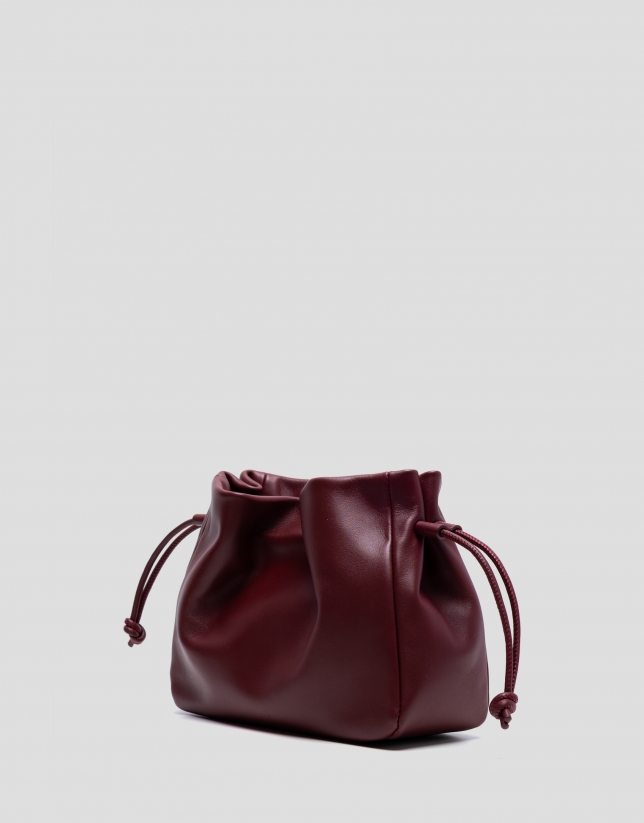 Daniela burgundy leather shoulder bag