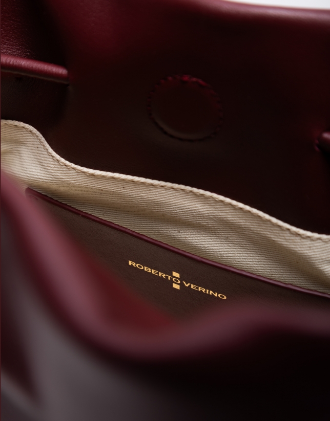 Daniela burgundy leather shoulder bag
