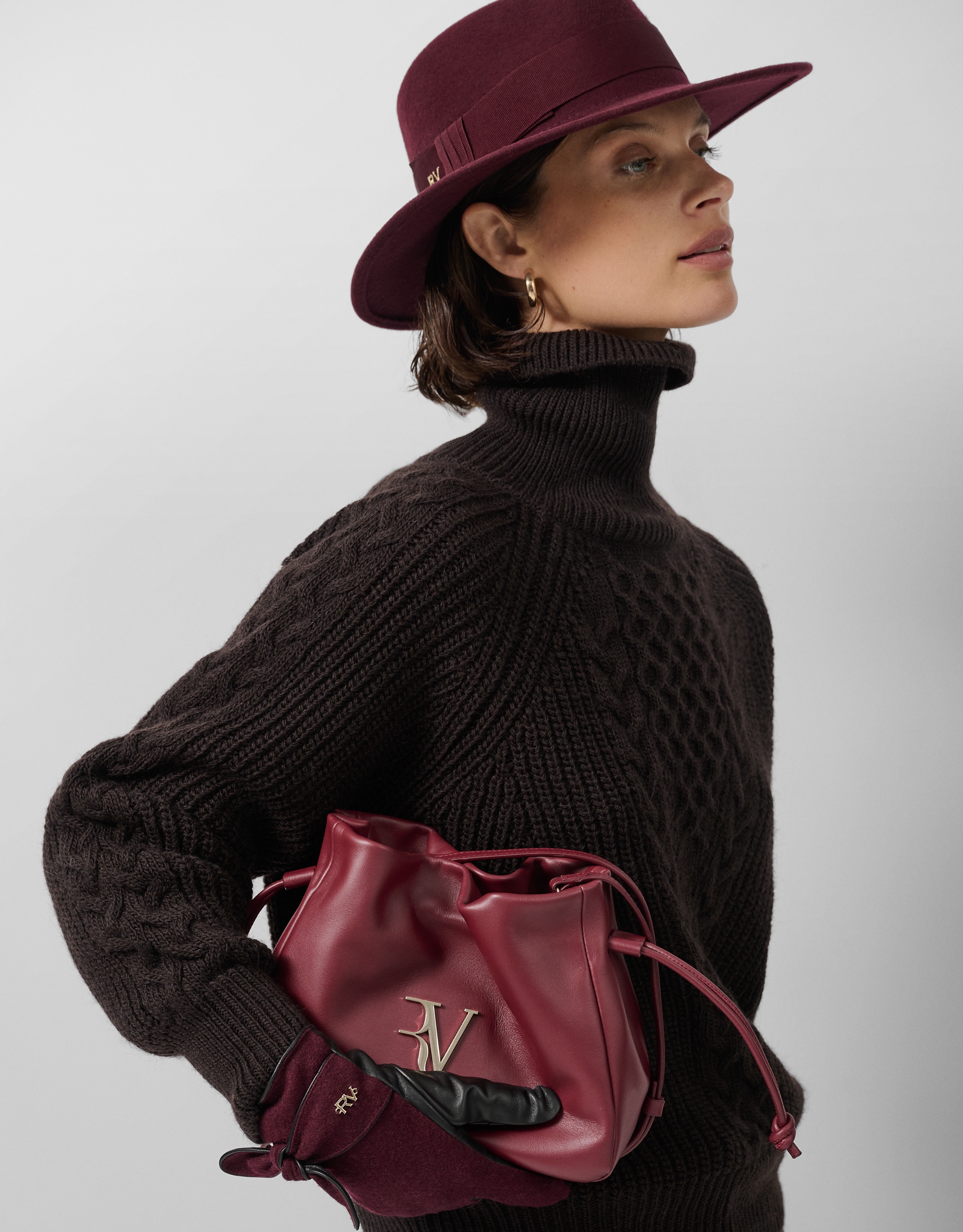 Bolso bandolera Daniela piel burdeos