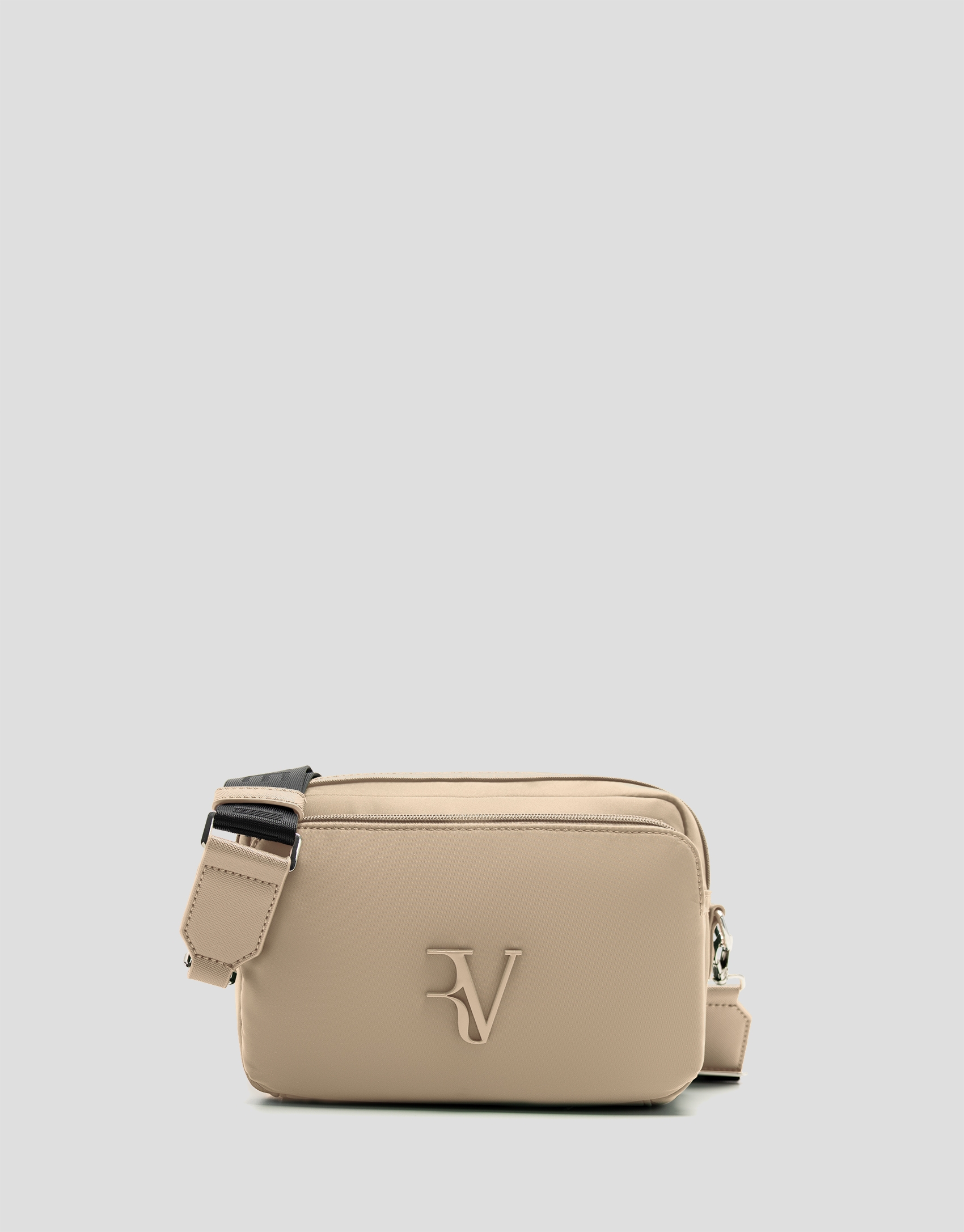 Bolso bandolera Violeta nailon beige
