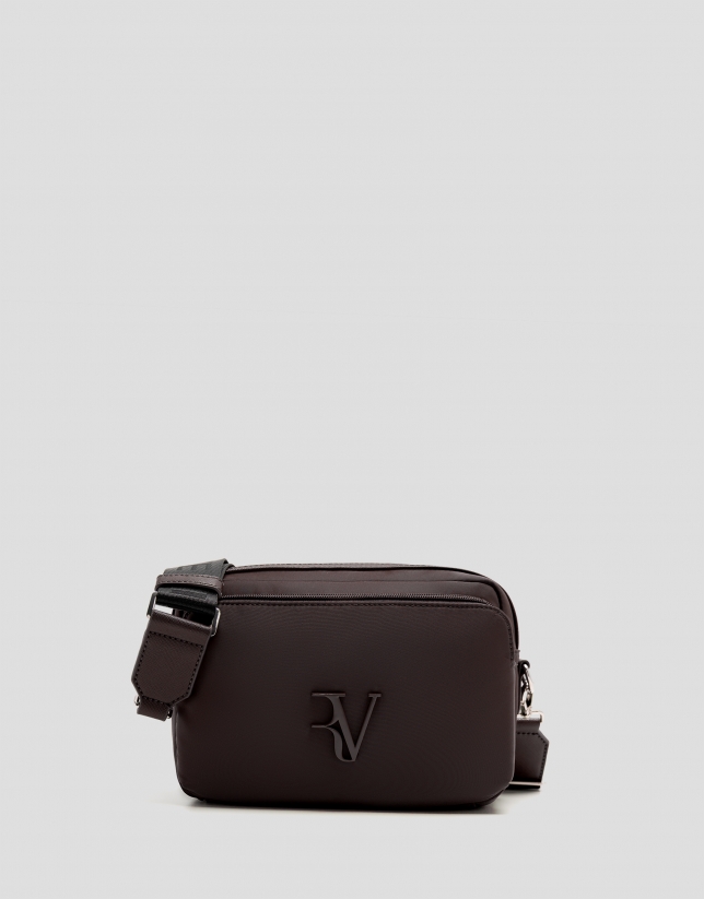 Violet brown nylon shoulder bag