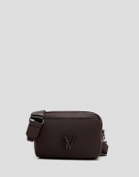 Violet brown nylon shoulder bag