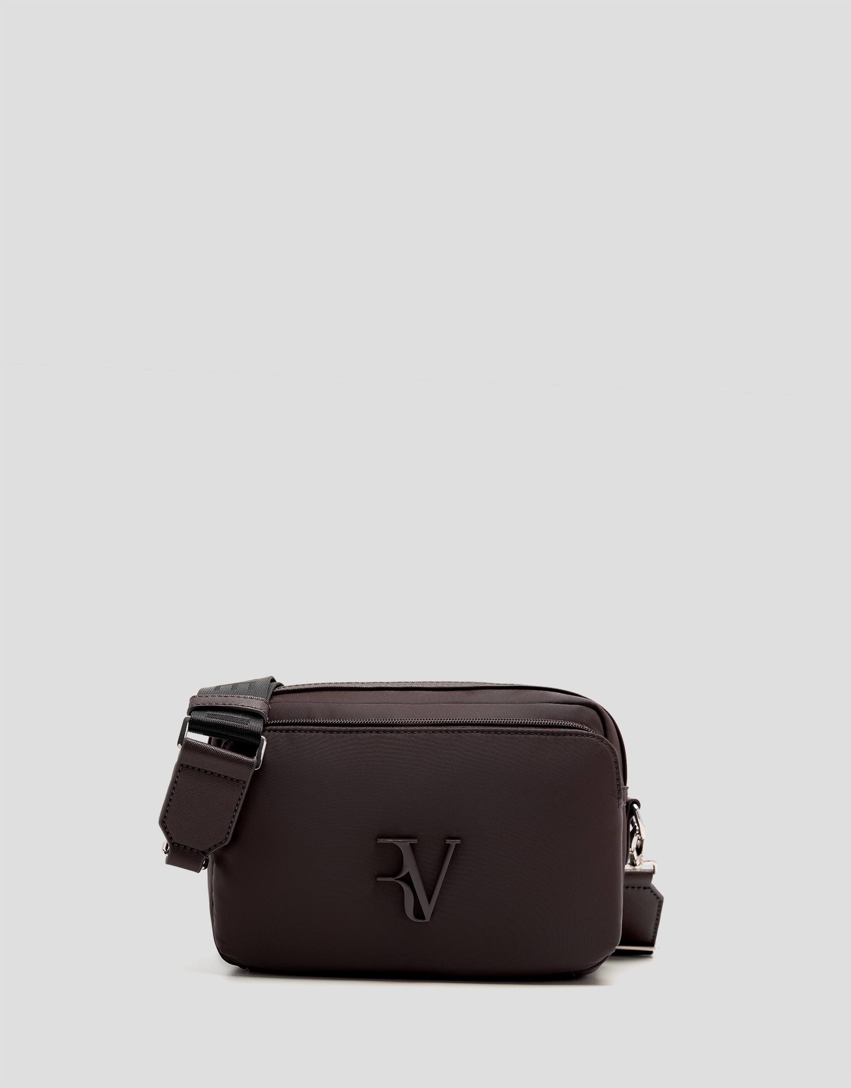 Violet brown nylon shoulder bag
