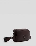 Violet brown nylon shoulder bag