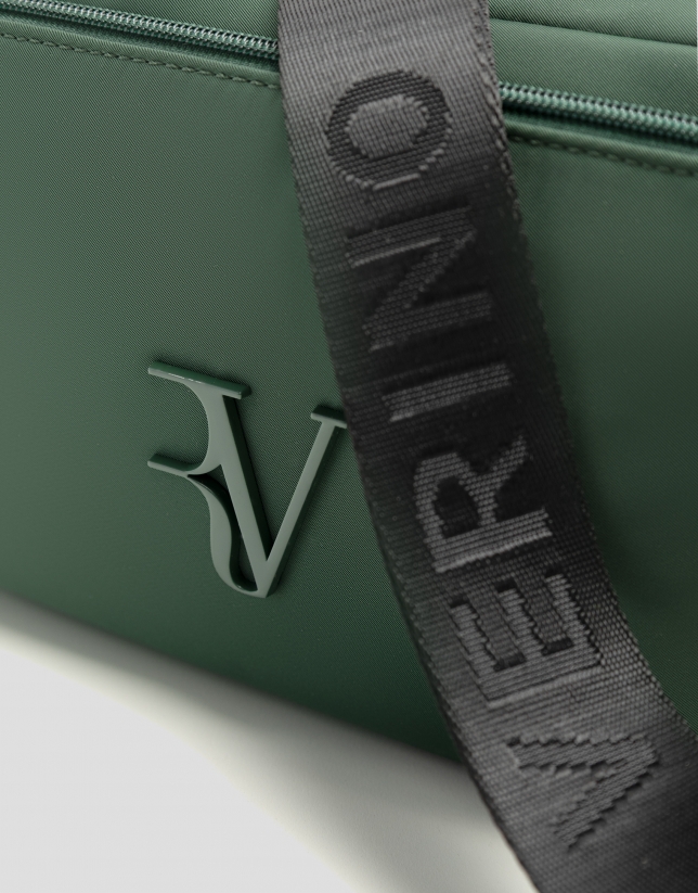 Violet green nylon shoulder bag