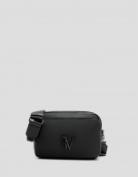 Violet black nylon shoulder bag