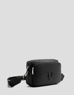 Violet black nylon shoulder bag