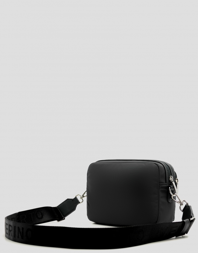 Violet black nylon shoulder bag