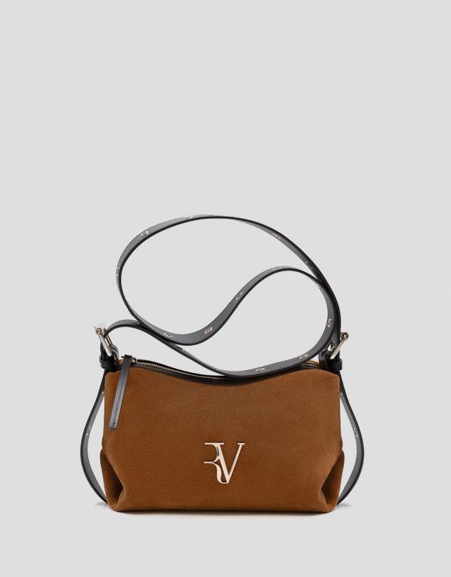Margot brown suede shoulder bag