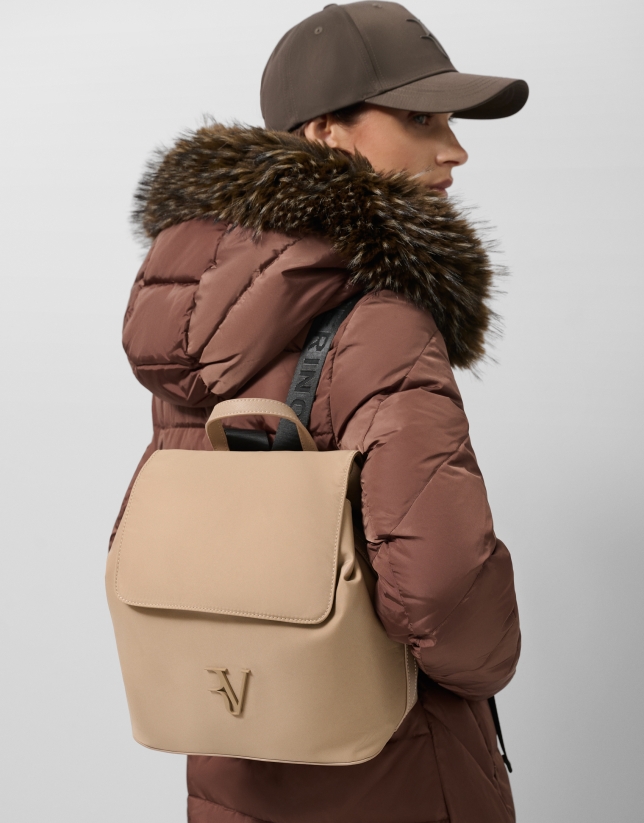 Violeta backpack in beige nylon