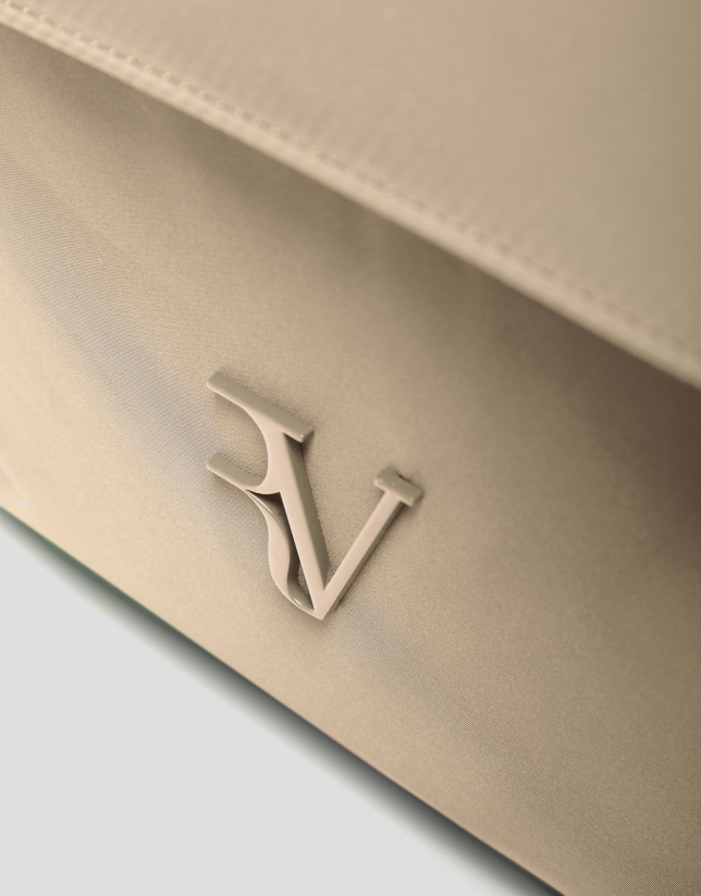 Violet beige nylon backpack