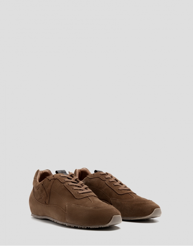Brown suede trainers