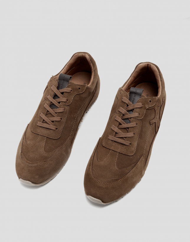 Brown suede trainers