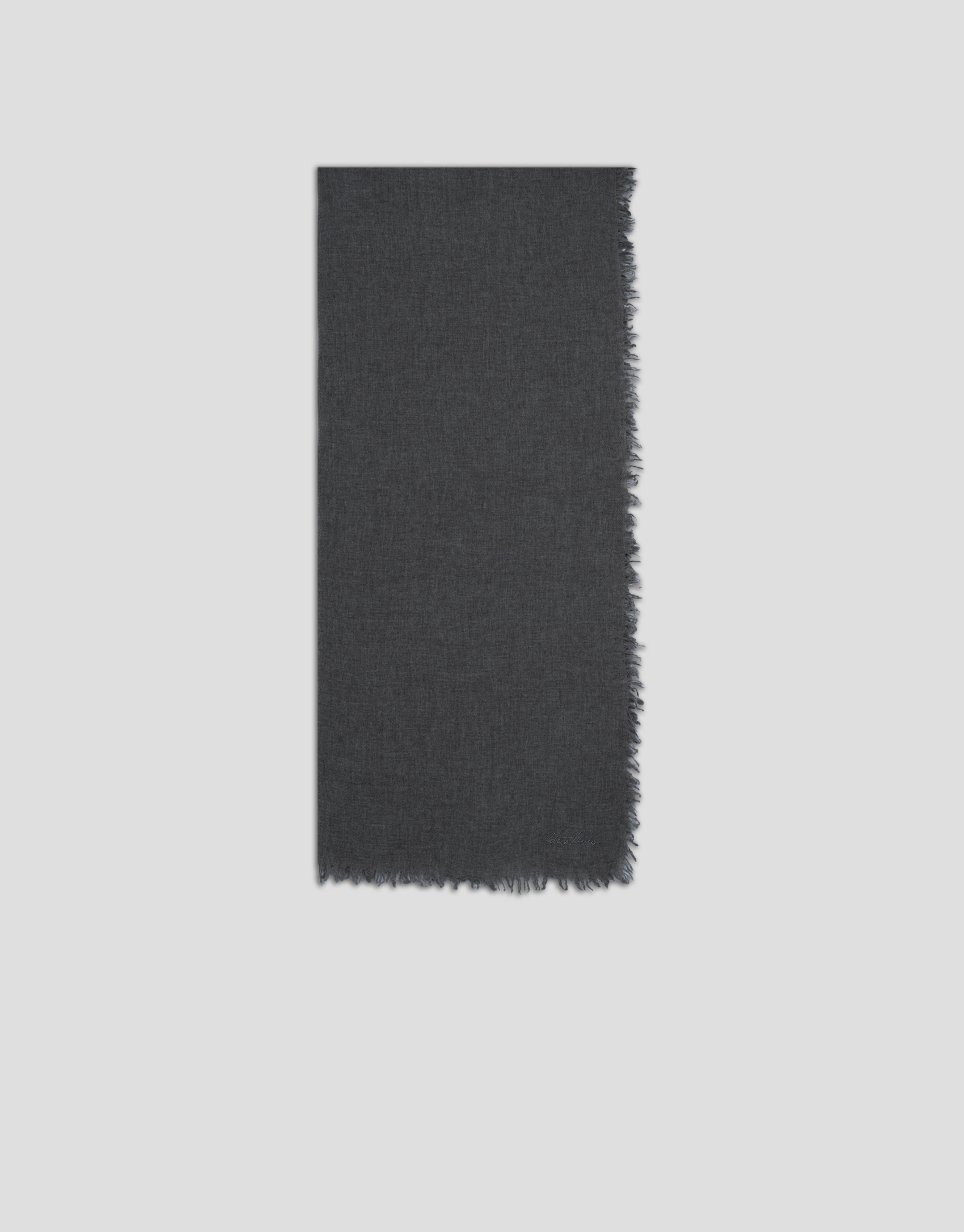 Dark grey melange wool scarf