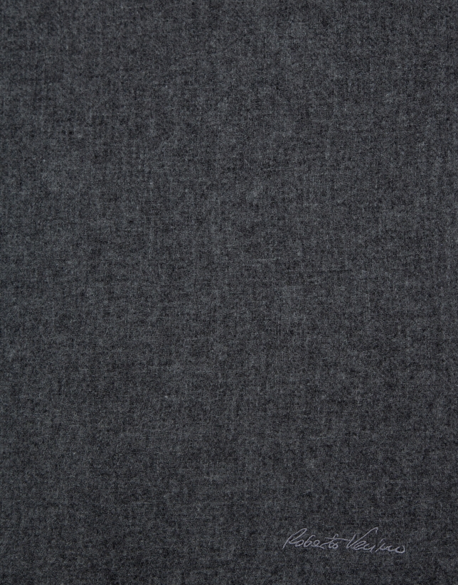 Dark grey melange wool scarf