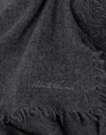 Dark grey melange wool scarf