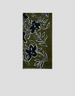 Fular lana/modal estampado floral verde