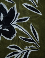 Fular lana/modal estampado floral verde