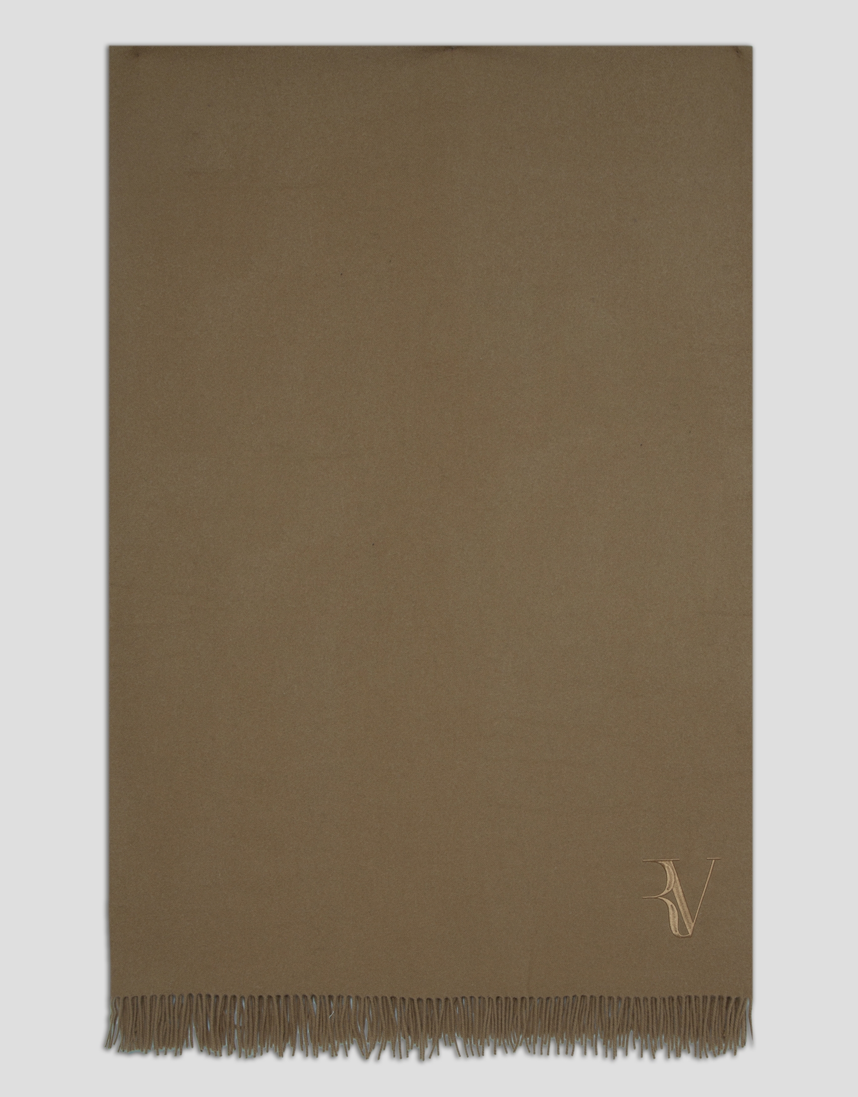 Camel melange wool wrap scarf"