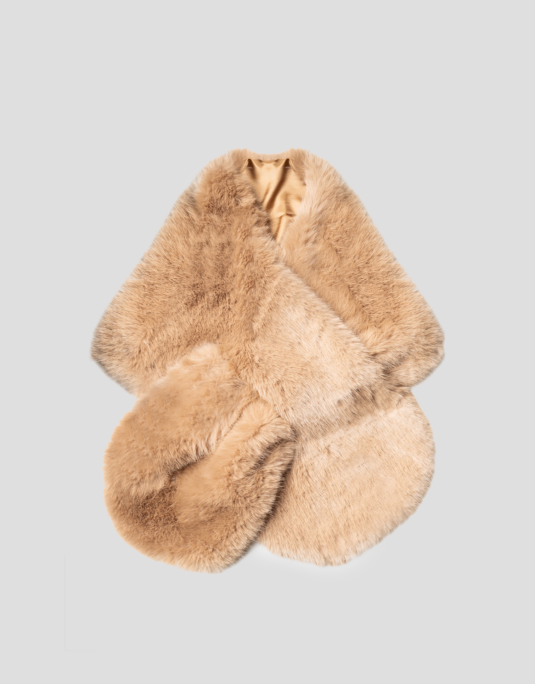 Camel fur effect wrap stole