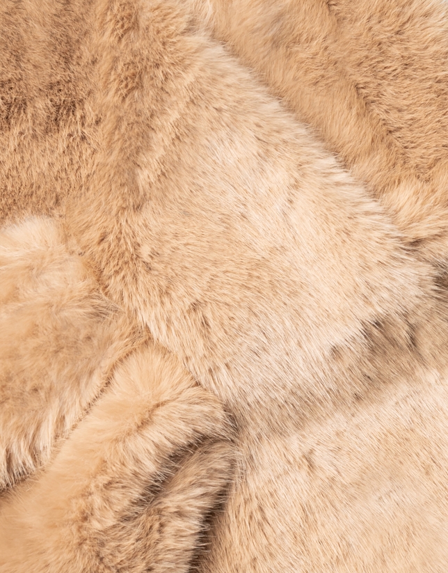 Camel fur effect wrap stole