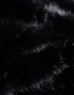 Black fur effect cross stole