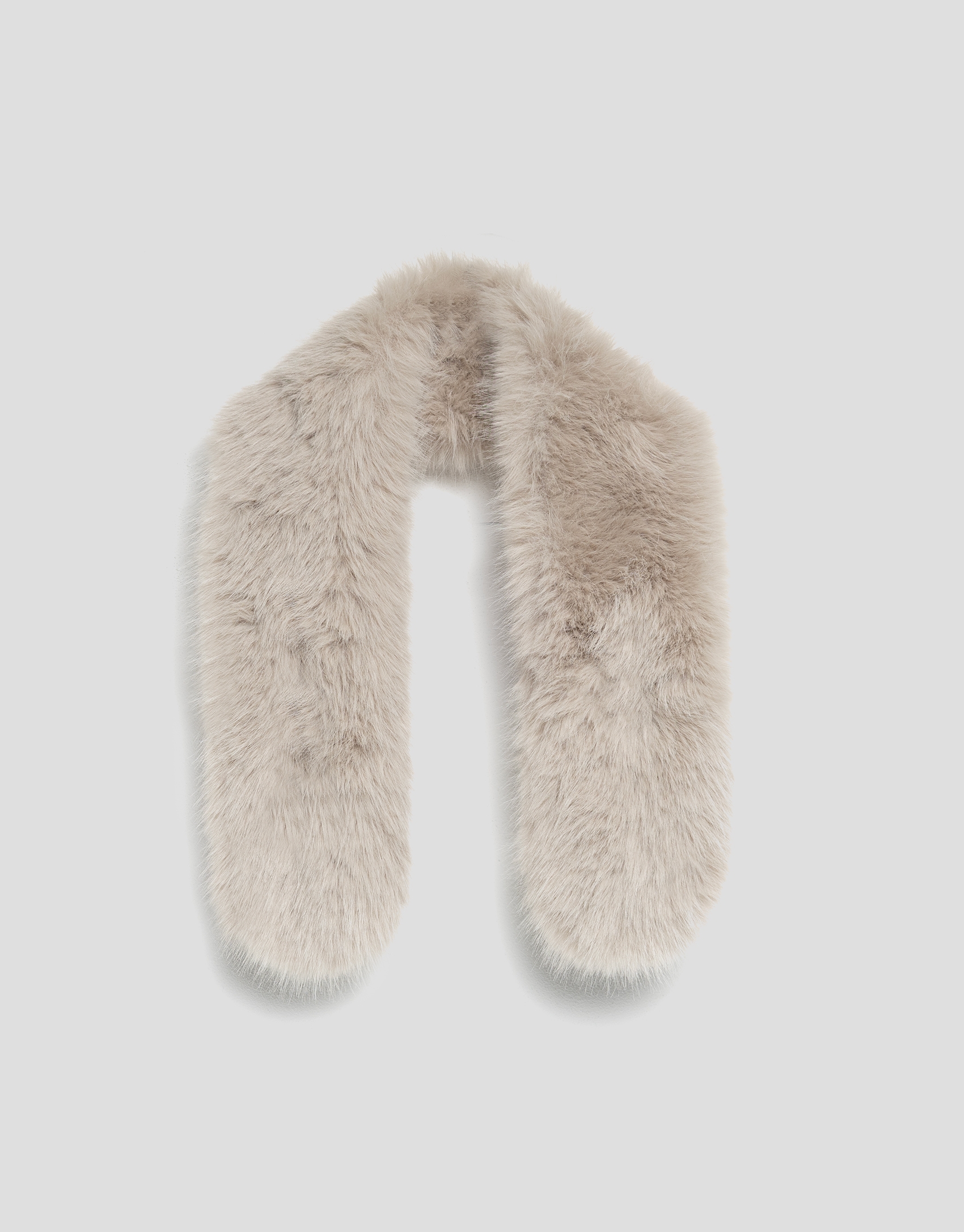 Short beige fur effect scarf