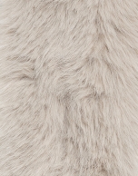 Short beige fur effect scarf