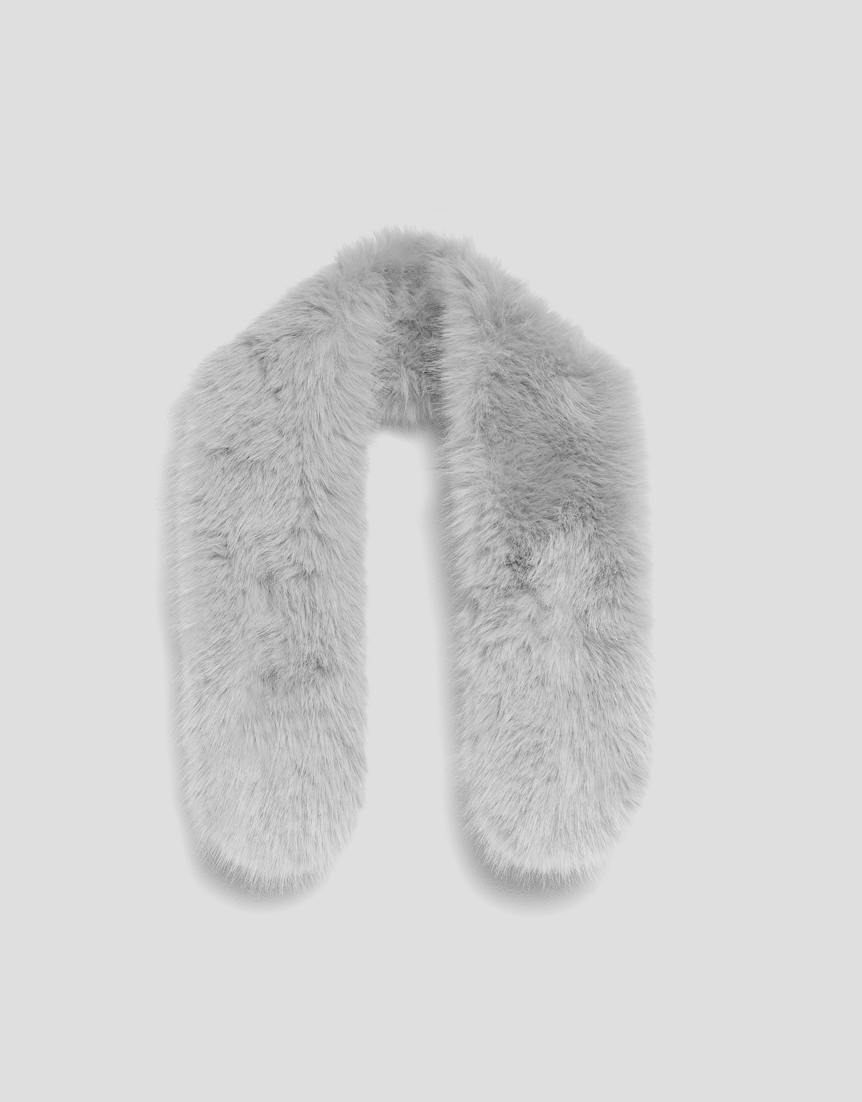 Short gray fur effect scarf