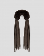 Brown scarf combined with a soft matching collar