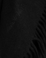 Black maxi scarf combined with a soft collar