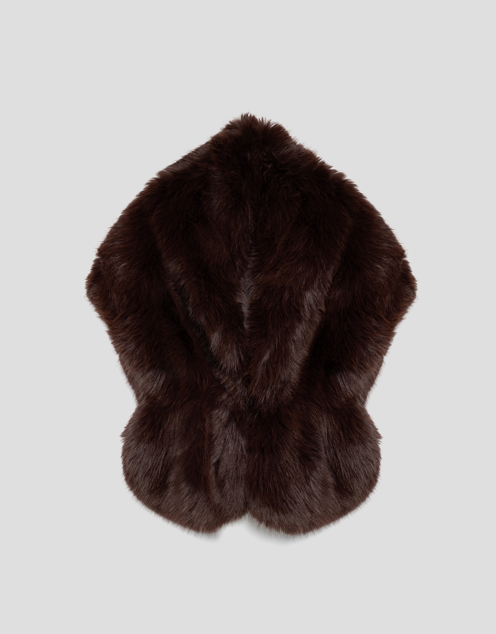 Large brown fur effect stole