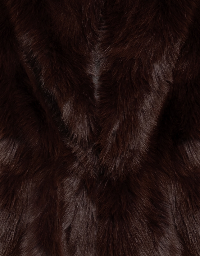 Large brown fur effect stole
