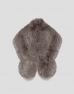 Large gray fur effect stole