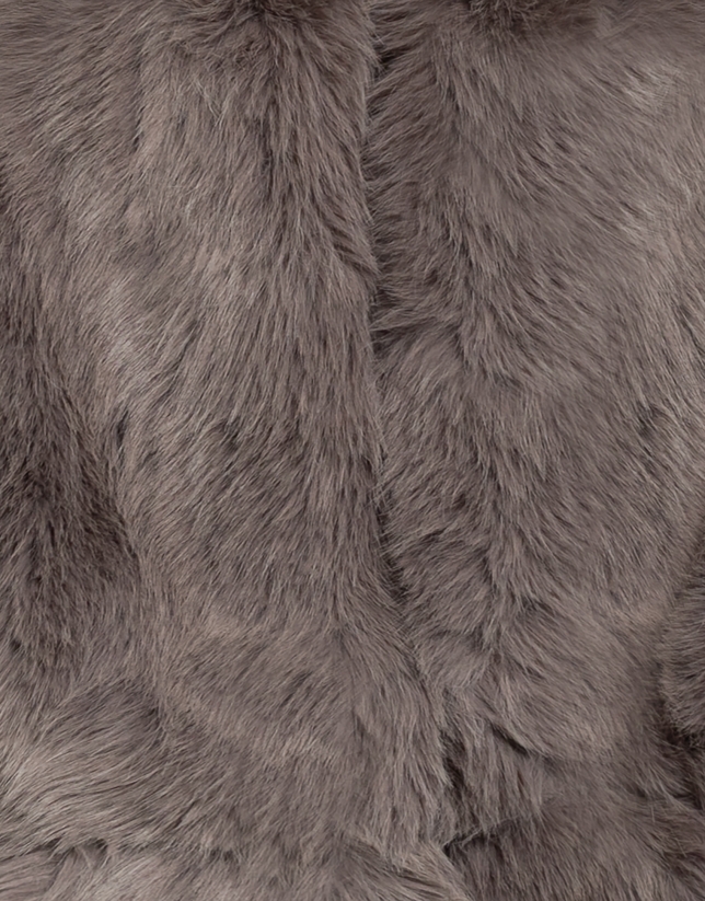 Large gray fur effect stole