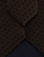 Brown geometric jacquard silk/wool tie