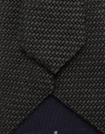 Grey geometric jacquard silk/wool tie