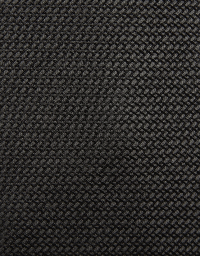 Grey geometric jacquard silk/wool tie