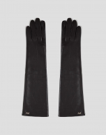 Guantes largos en napa marrón