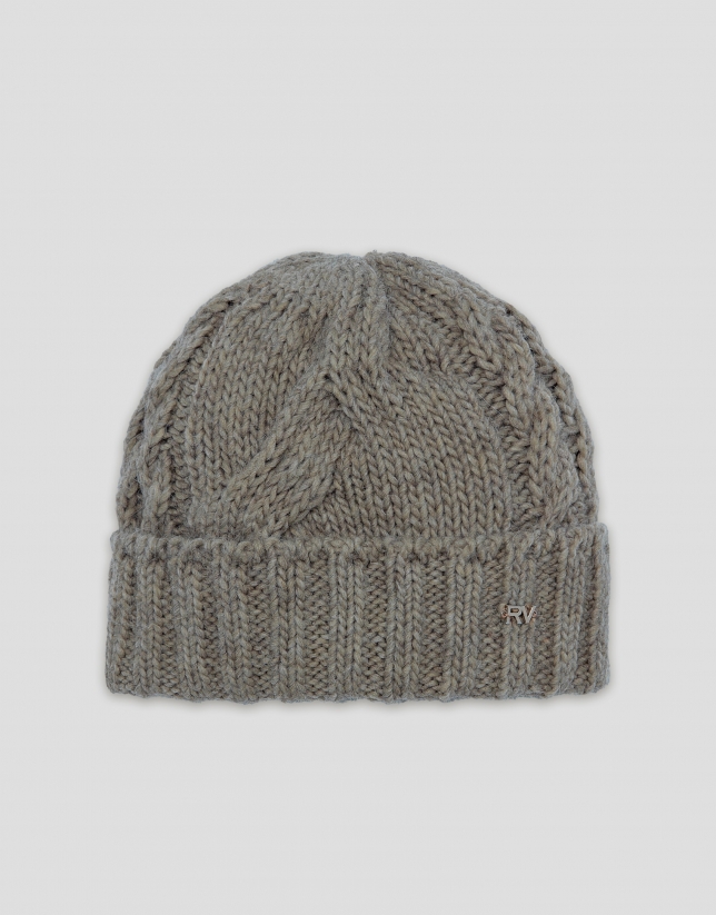 Beige wool and alpaca hat
