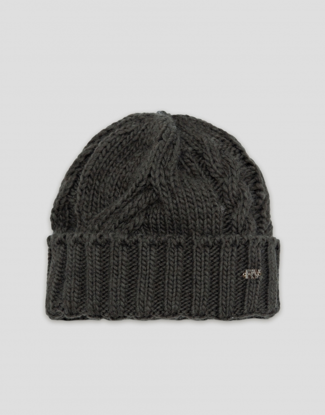 Green wool and alpaca hat
