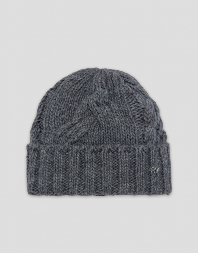 Light grey wool and alpaca hat