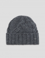 Light grey wool and alpaca hat