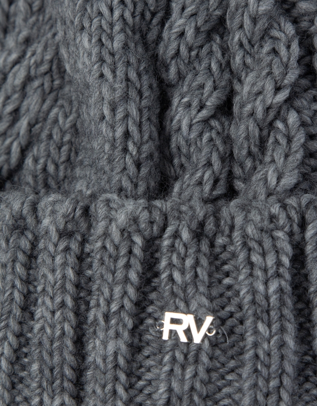 Light grey wool and alpaca hat