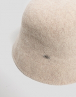 Gorro bucket lana beige