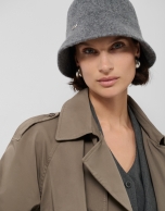 Gorro bucket lana gris oscuro