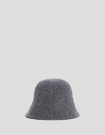 Gorro bucket lana gris oscuro